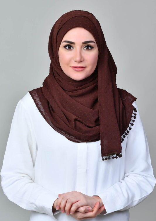 Choco - Crinkled Butti Chiffon - BOKITTA Hijab