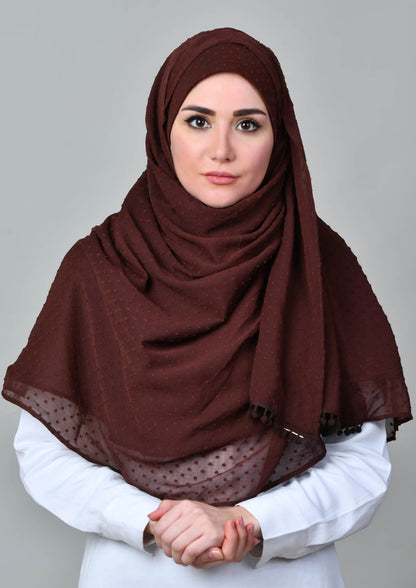 Choco - Crinkled Butti Chiffon - BOKITTA Hijab