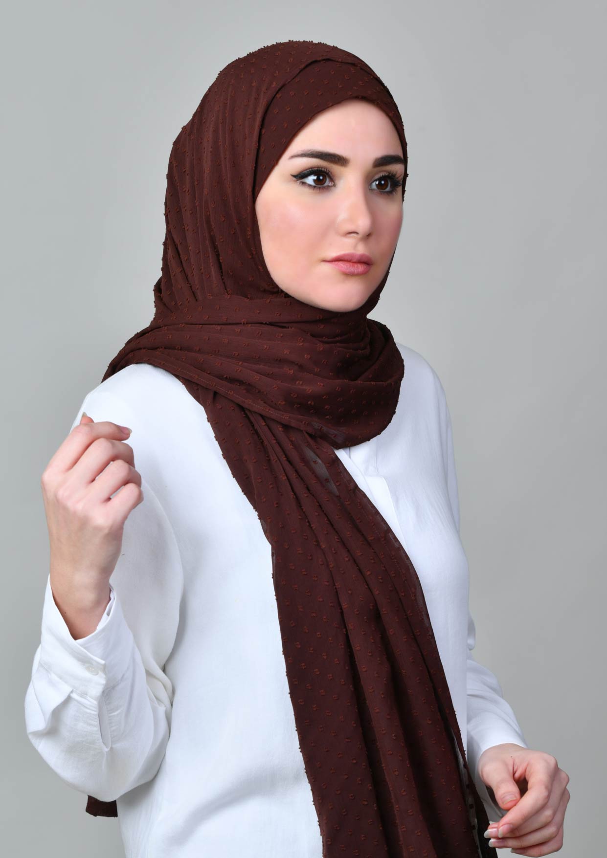 Choco - Crinkled Butti Chiffon - BOKITTA Hijab