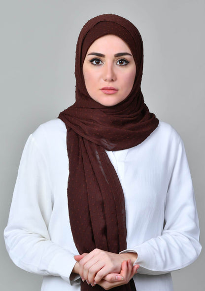 Choco - Crinkled Butti Chiffon - BOKITTA Hijab