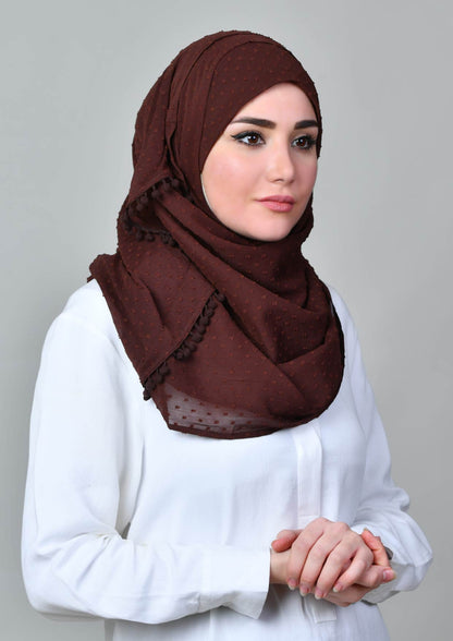 Choco - Crinkled Butti Chiffon - BOKITTA Hijab