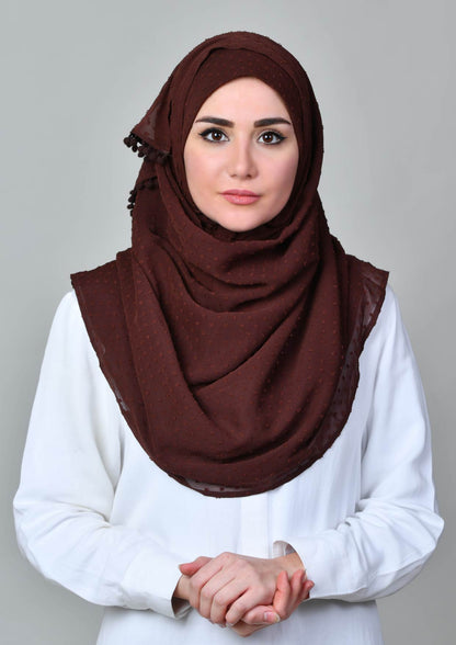 Choco - Crinkled Butti Chiffon - BOKITTA Hijab