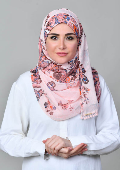 Kashmir Pink - Mosaic Chiffon - BOKITTA Hijab
